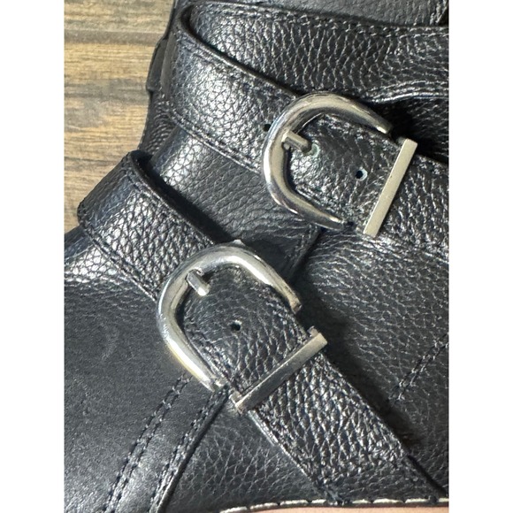 Blondo Dazi Waterproof Tumbled‎ Leather Buckle Moto Boots Womens Size 5.5 Black - Picture 12 of 15